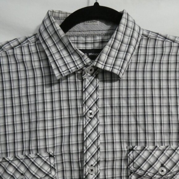MICHAEL BRANDON | medium | Checkered Casual Button-Up Short Sleeve Shirt - Picture 3 of 16